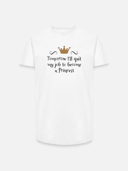 Princess - Long Fit Men's T-Shirt - white