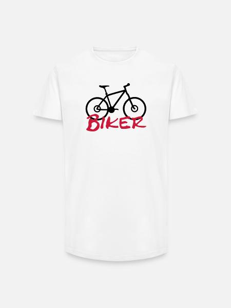 biker - Long Fit Men's T-Shirt - white