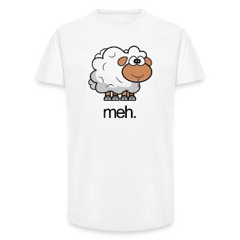 Sheep Illustration Comic with quote - Long Fit Men's T-Shirt - white - Front - AI Model Male 185 light (185cm)