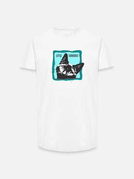 Cat portrait with slogans - Long Fit Men's T-Shirt - white