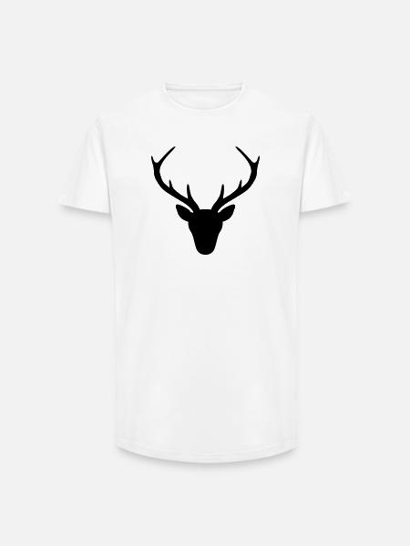 Deer antler silhouette hunting hunter gift - Long Fit Men's T-Shirt - white