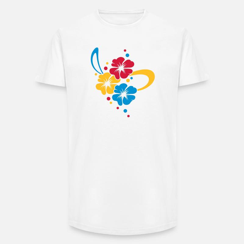 Blumenbouquet mit Schleife - Long Fit Männer T-Shirt - Weiß