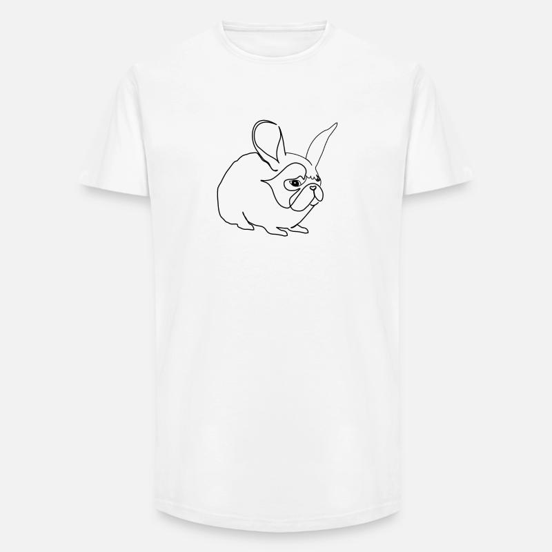 Hase oder Mops - Long Fit Männer T-Shirt - Weiß