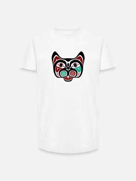 Nordvestlige Stillehavskyst Haida Kitty - Long fit herre T-shirt - hvid
