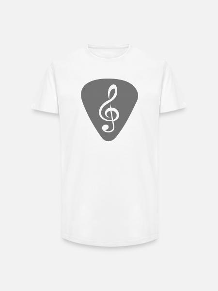 plektrum_notenschluessel - T-shirt coupe longue homme - blanc