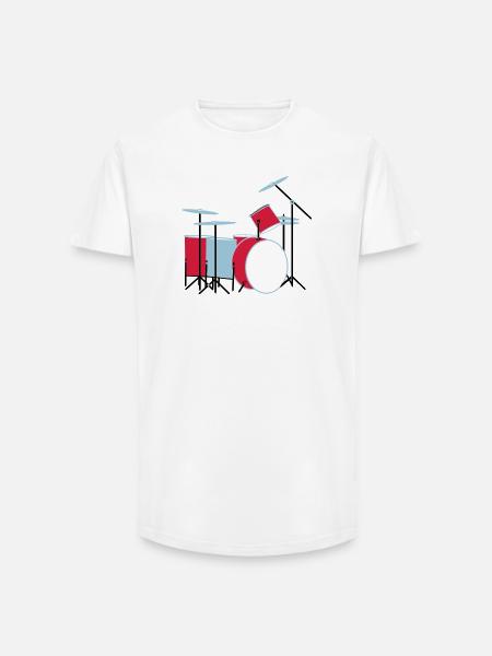 coloured_drums - Long Fit Männer T-Shirt - Weiß