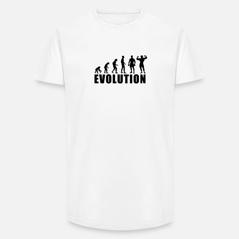 EVOLUTION BODY BUILDING Geschenk - Long Fit Männer T-Shirt - Weiß