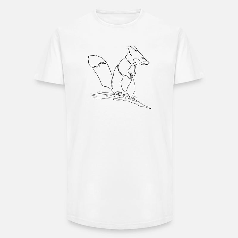 Fuchs Eichhörnchen Squirrel Fox - Long Fit Männer T-Shirt - Weiß