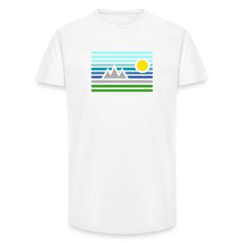 Berge - Long Fit Männer T-Shirt - Weiß - Vorne - AI Model Male 185 light (185cm)