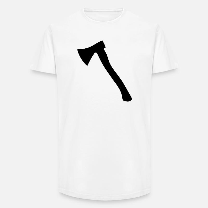 Beil (Schräg) Axt, Werkzeug, Holzhacken - Long Fit Männer T-Shirt - Weiß