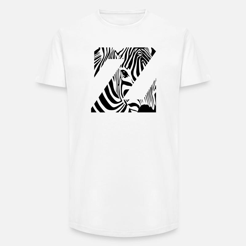 Zebra Mix Mono Black - Long Fit Männer T-Shirt - Weiß