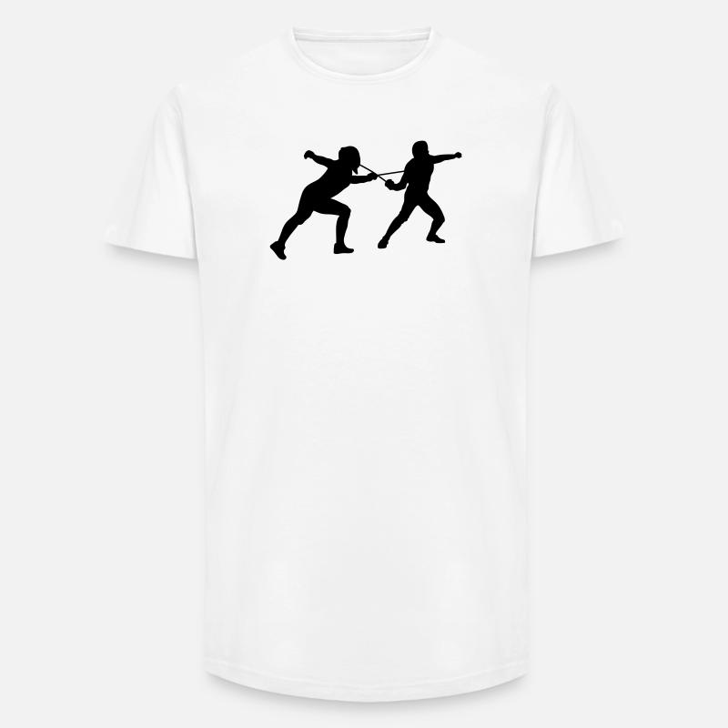 fechten - Long Fit Men's T-Shirt - white