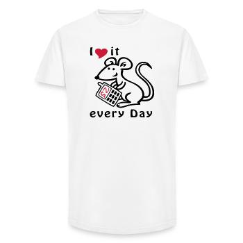 Mobile Phone, Mouse, Chat - Long Fit Men's T-Shirt - white - Front - AI Model Male 185 light (185cm)