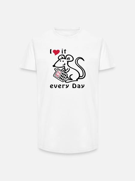 Mobile Phone, Mouse, Chat - Long Fit Men's T-Shirt - white