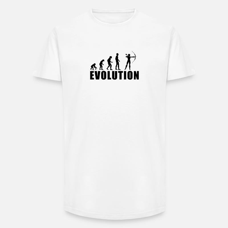 EVOLUTION BOGENSCHIESSEN Geschenk - T-shirt coupe longue homme - blanc