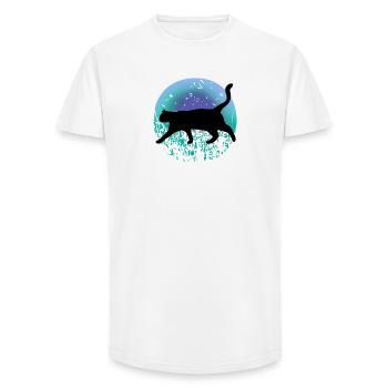 Black cat - Long Fit Men's T-Shirt - white - Front - AI Model Male 185 light (185cm)