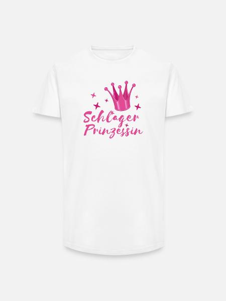 Schlager Princess Schlagerfan Krone folk music - Long Fit Men's T-Shirt - white