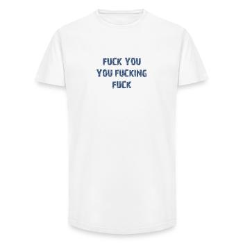Va te faire foutre te faire foutre - T-shirt coupe longue homme - blanc - Devant - AI Model Male 185 light (185cm)
