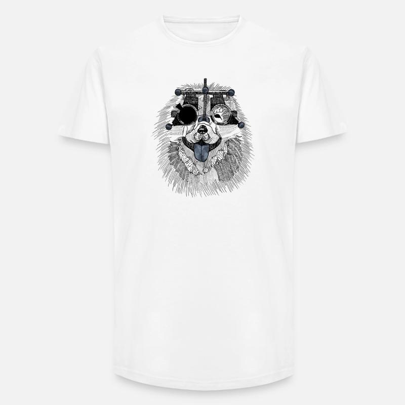 Augenoptiker Hund mit Messbrille - Long Fit Männer T-Shirt - Weiß