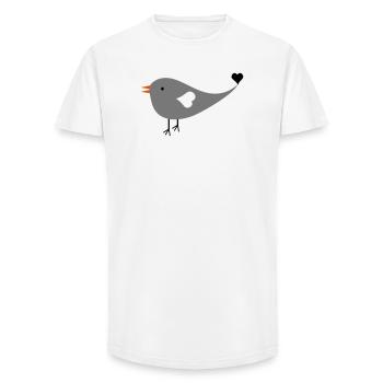 Sparrow - Long Fit Men's T-Shirt - white - Front - AI Model Male 185 light (185cm)