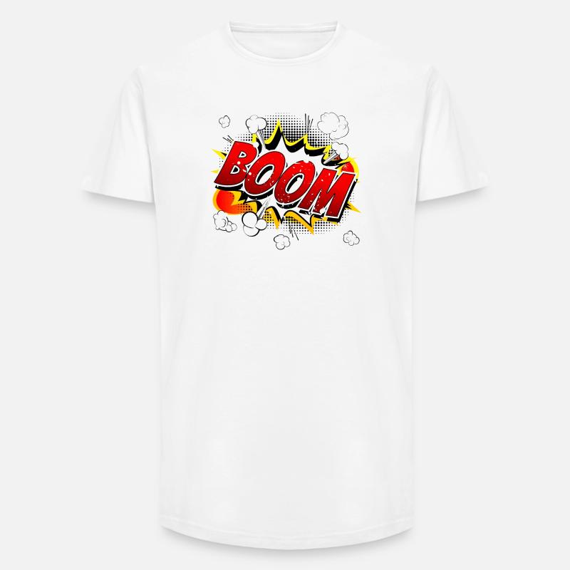 Boom Comic Graphic - Long Fit Men's T-Shirt - white