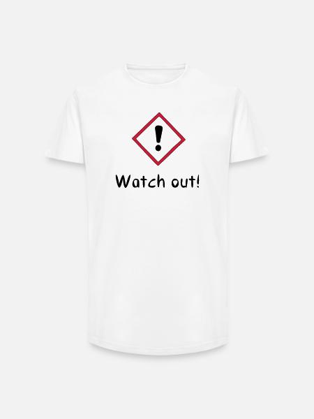 Attention! - T-shirt coupe longue homme - blanc