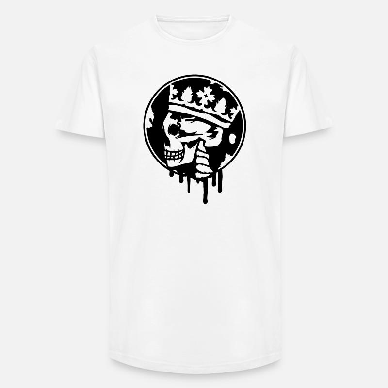 Totenschädel mit Krone Graffiti - Long Fit Männer T-Shirt - Weiß