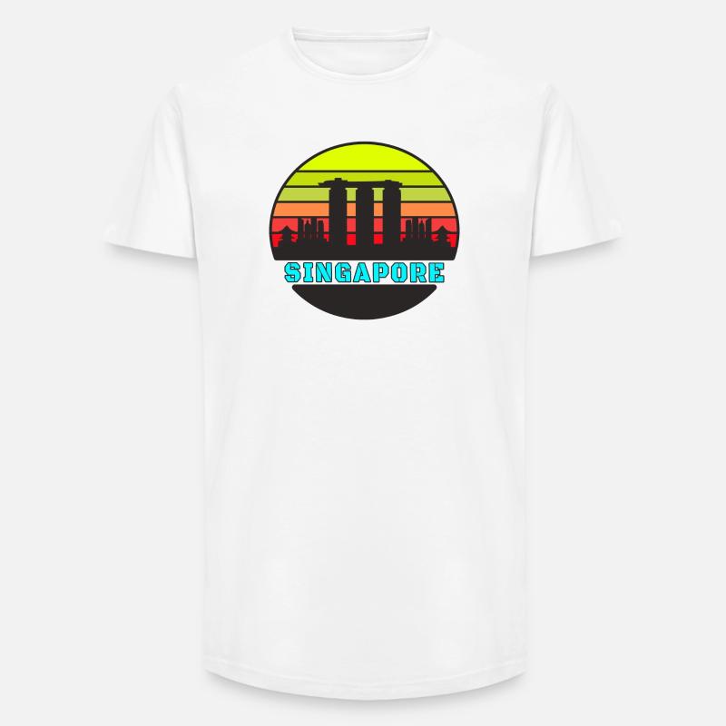 Singapur Skyline / Geschenk Singapore - Long Fit Männer T-Shirt - Weiß