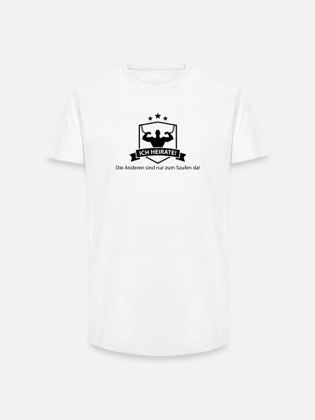 ich_heirate - Long Fit Männer T-Shirt - Weiß