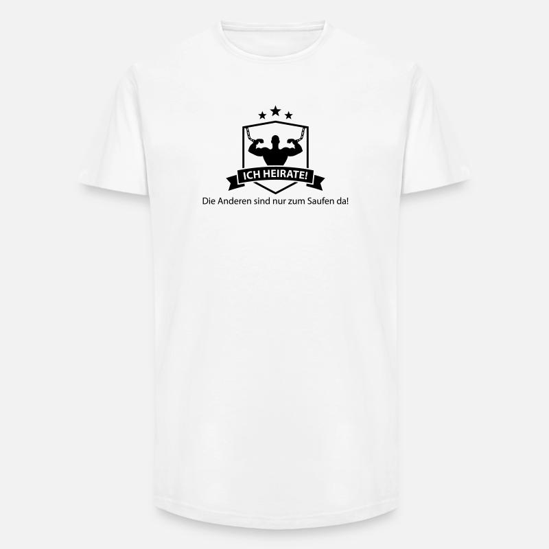 ich_heirate - Long Fit Männer T-Shirt - Weiß