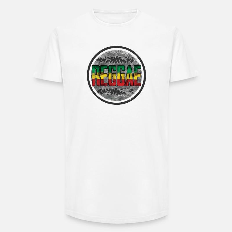 Regenbogen Rasta Friedenssymbol - Long Fit Männer T-Shirt - Weiß