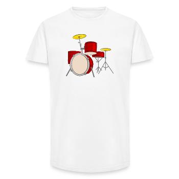 percussion - T-shirt coupe longue homme - blanc - Devant - AI Model Male 185 light (185cm)