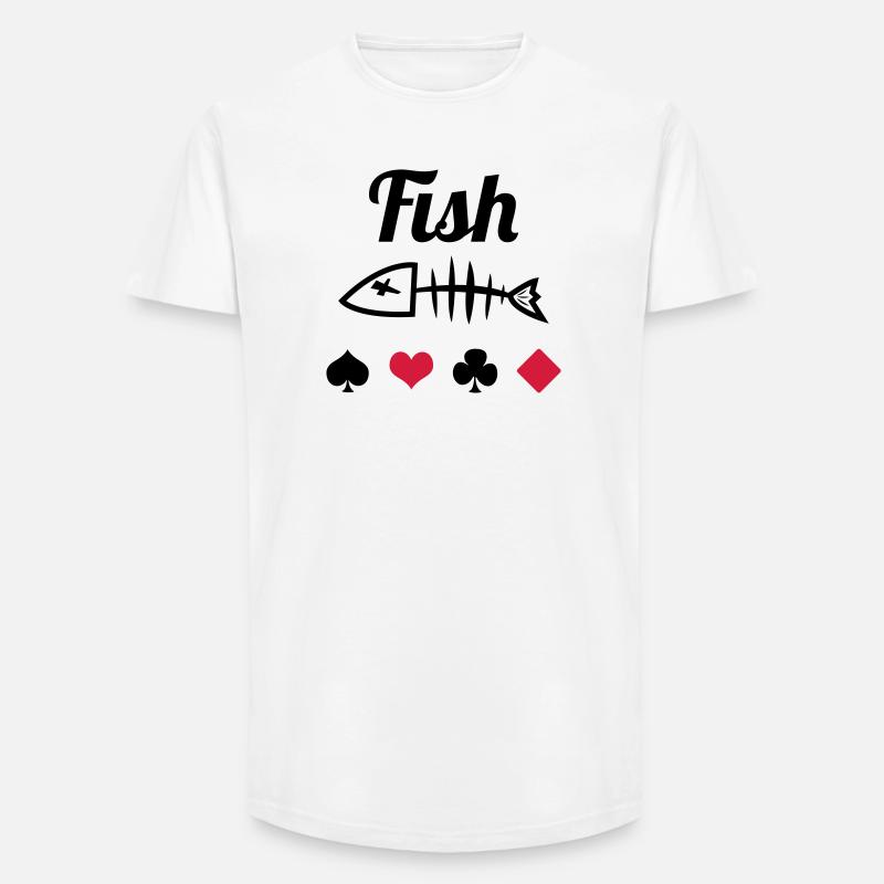 Poker : Fish - Long Fit Männer T-Shirt - Weiß