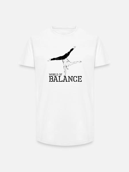 hand balance handstand calisthenics sport athlete - Long Fit Men's T-Shirt - white