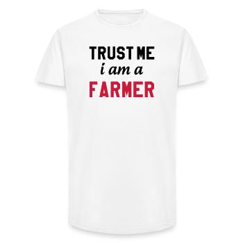Trust me I am a Farmer - T-shirt coupe longue homme - blanc - Devant - AI Model Male 185 light (185cm)