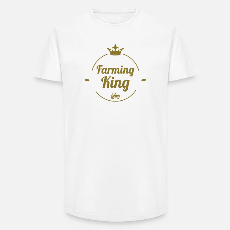Farming King - Long Fit Männer T-Shirt - Weiß