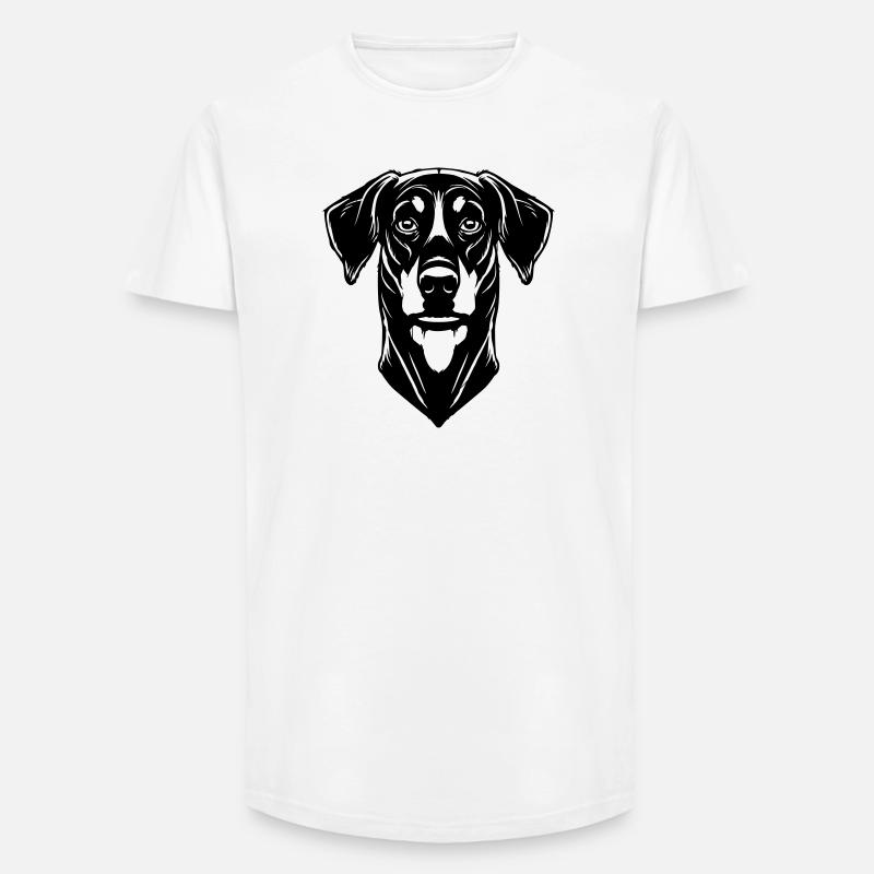Dobermann - Long Fit Männer T-Shirt - Weiß