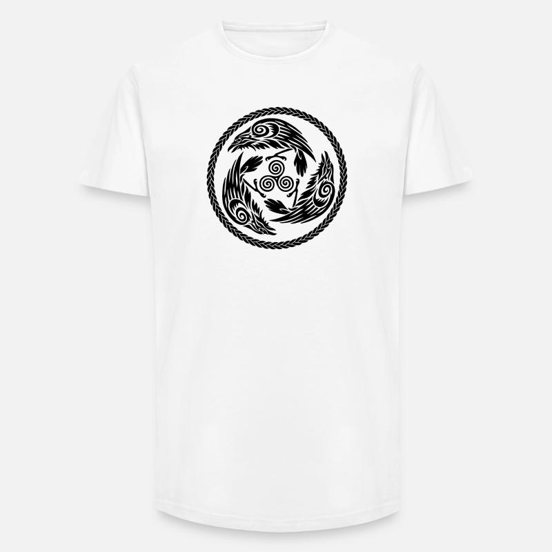 Morrigan - T-shirt uomo a vestibilità lunga - bianco