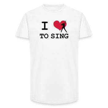 I Love To Sing - Long Fit Men's T-Shirt - white - Front - AI Model Male 185 light (185cm)