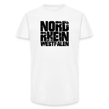 Rhénanie-du-Nord-Westphalie - NRW - Rhénanie-du-Nord-Westphalie - T-shirt coupe longue homme - blanc - Devant - AI Model Male 185 light (185cm)