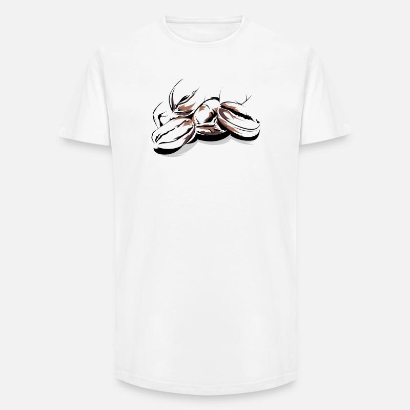 Kaffeebohnen Cafe Illustration Logo Kaffeezeit - Long Fit Männer T-Shirt - Weiß