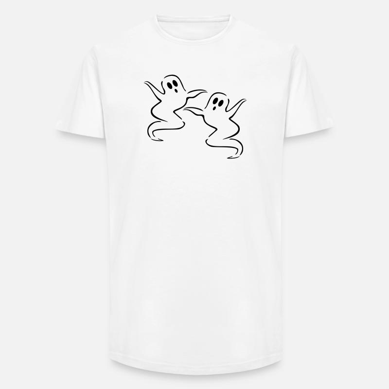 ghost - Long Fit Men's T-Shirt - white