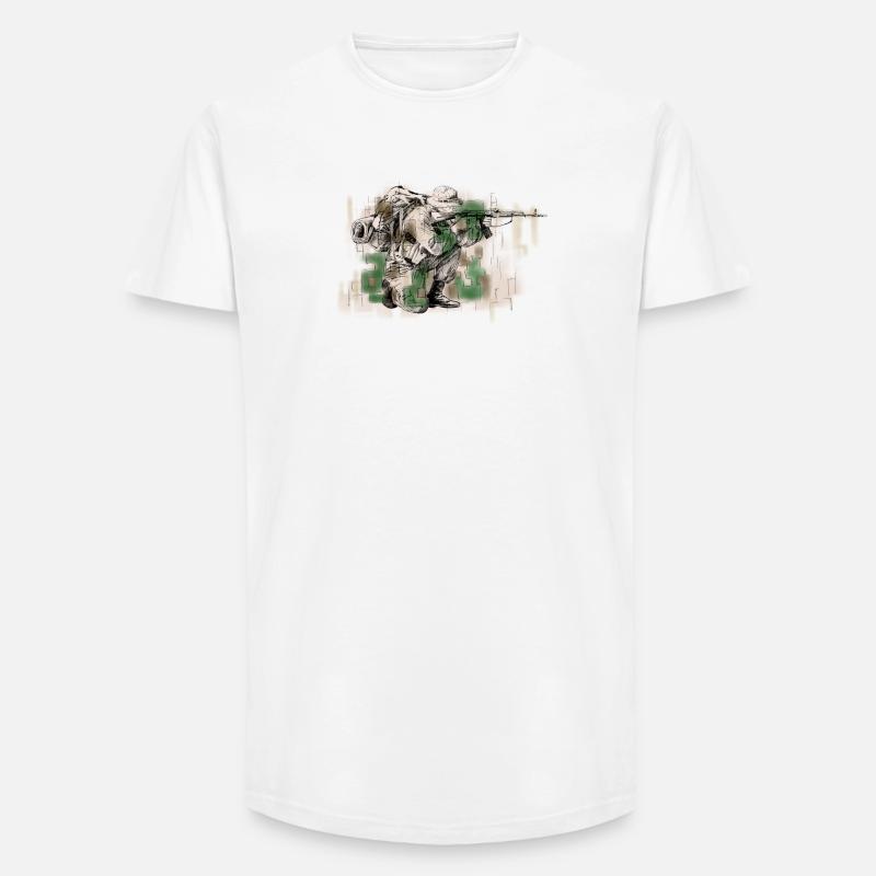 Special Forces - Long Fit Männer T-Shirt - Weiß