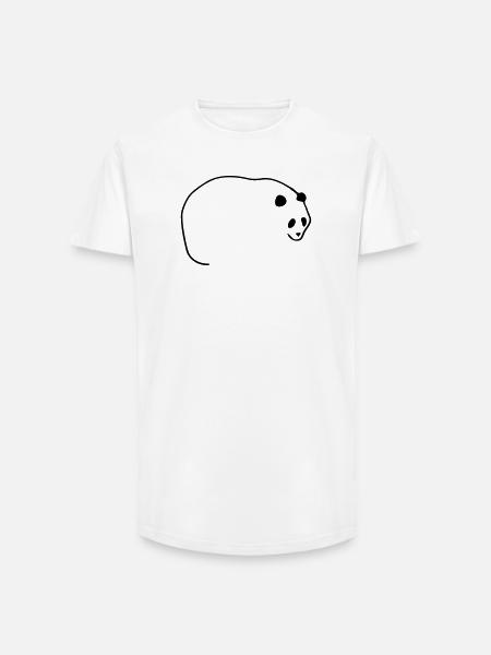 Lignes Panda - T-shirt coupe longue homme - blanc