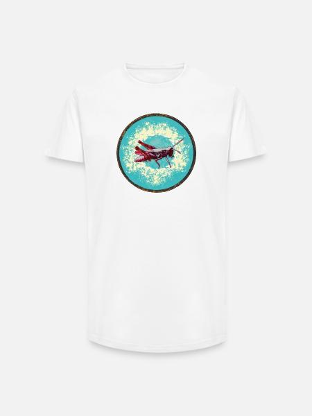 Detailed grasshopper illustration - Long Fit Men's T-Shirt - white