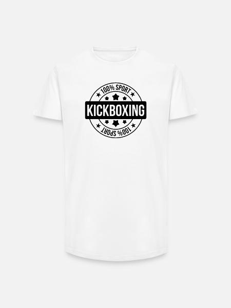 Kickboxing / Kick-Boxeur / Kick Boxing / - T-shirt coupe longue homme - blanc