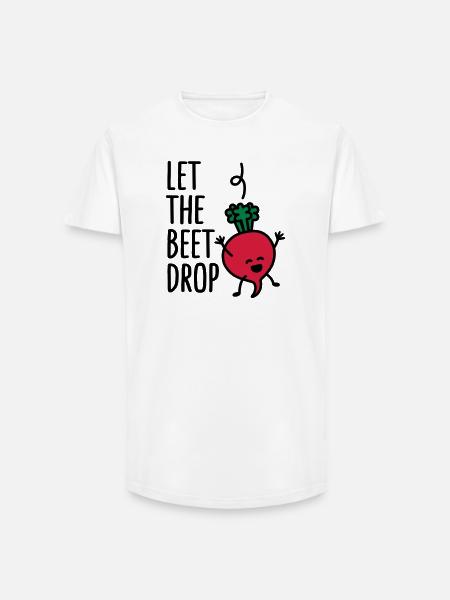 Let the beet drop - Long Fit Men's T-Shirt - white