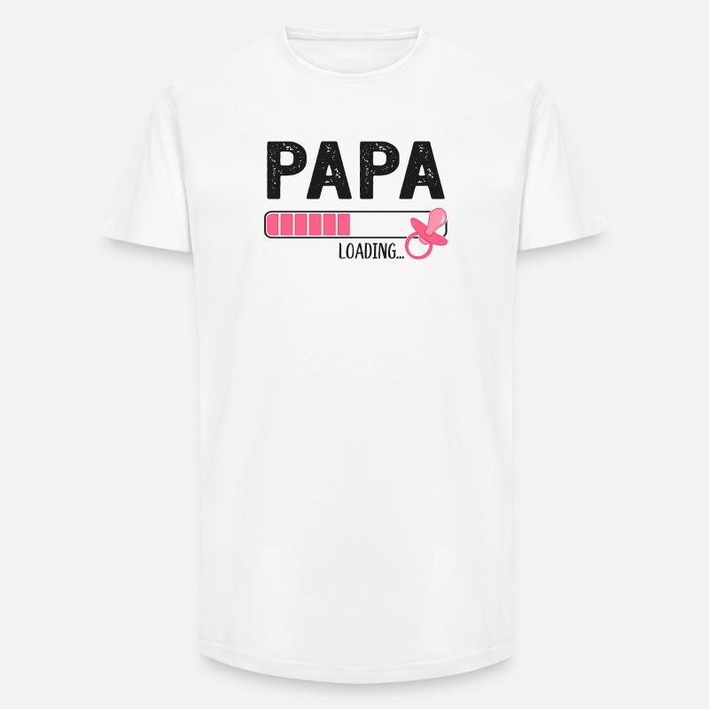 Papa Loading Werdender Vater Schwangerschaft - Long Fit Männer T-Shirt - Weiß