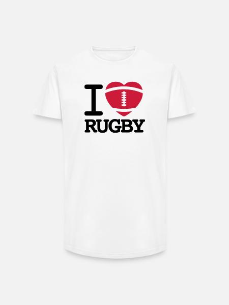 I love Rugby - Long Fit Men's T-Shirt - white