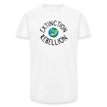 Extinction Rebellion Planet Earth black - Long Fit Men's T-Shirt - white - Front - AI Model Male 185 light (185cm)